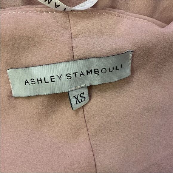 Ashley Stambouli Elegant Pink Strapless Evening Gown, XS - Picture 6 of 7